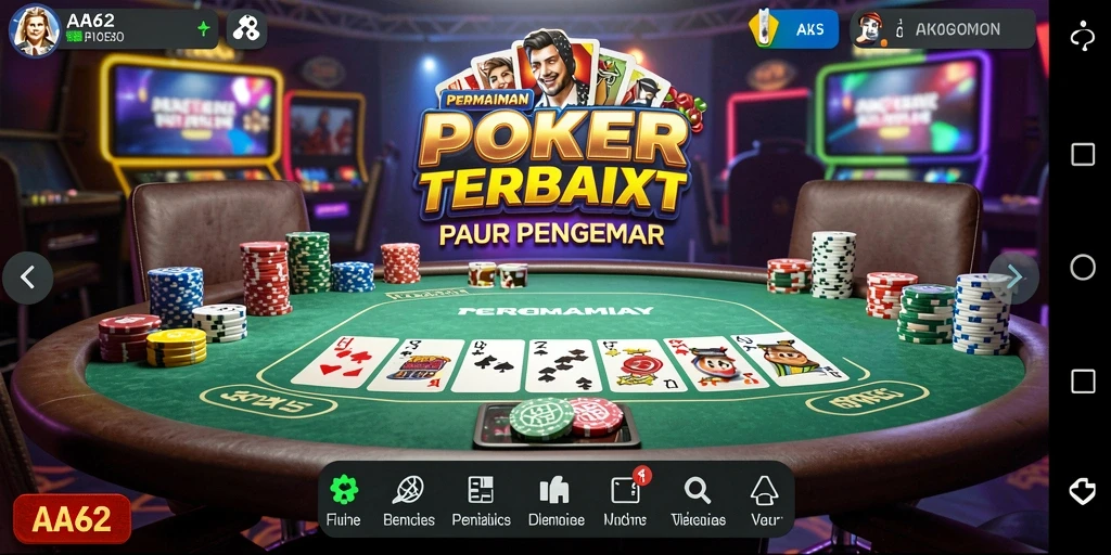 Gameplay seru dalam aplikasi Poker AA62 dengan interaksi yang mendalam.