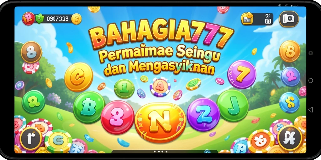 Screenshot utama BAHAGIA777 menampilkan gameplay Bingo yang seru.