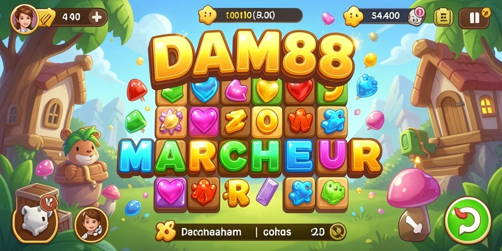 Screenshot utama DAM88 menampilkan mode permainan Match-3 yang menarik.