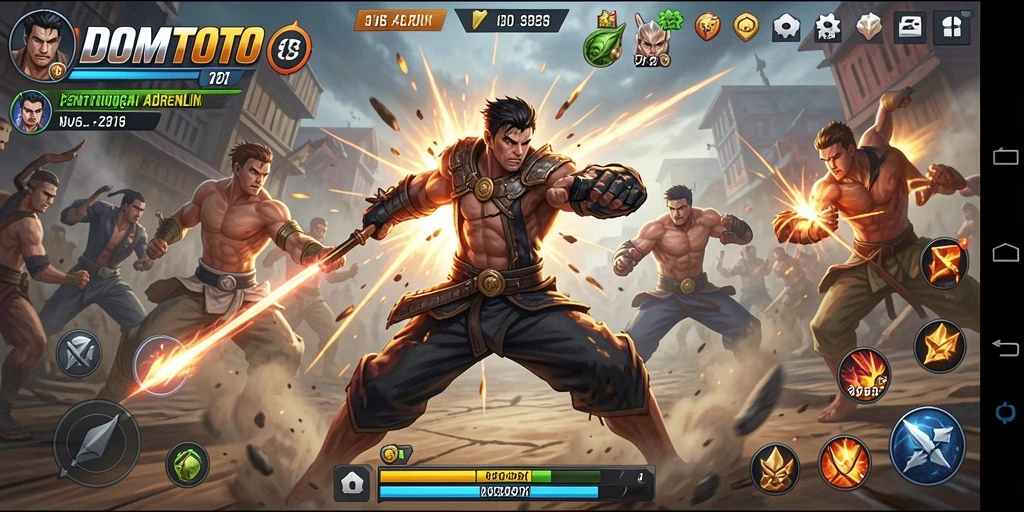 Tampilan gameplay action yang intens di DOMTOTO.
