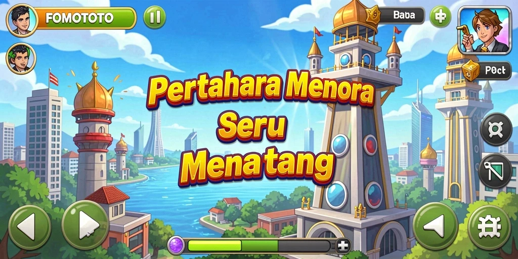 Tampilan gameplay FOMOTOTO yang seru dan strategis dalam Tower Defense.