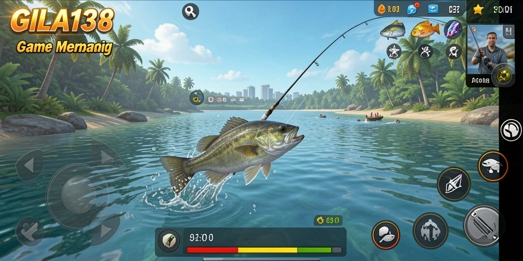 Screenshot gameplay GILA138 yang menampilkan aksi memancing yang seru.