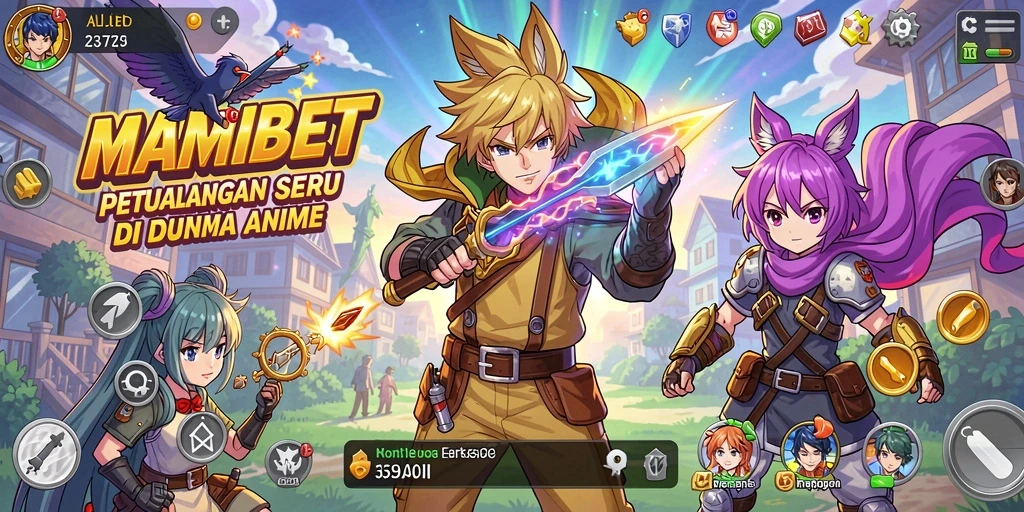 Tangkapan layar utama MAMIBET menampilkan aksi seru dalam gameplay Anime.