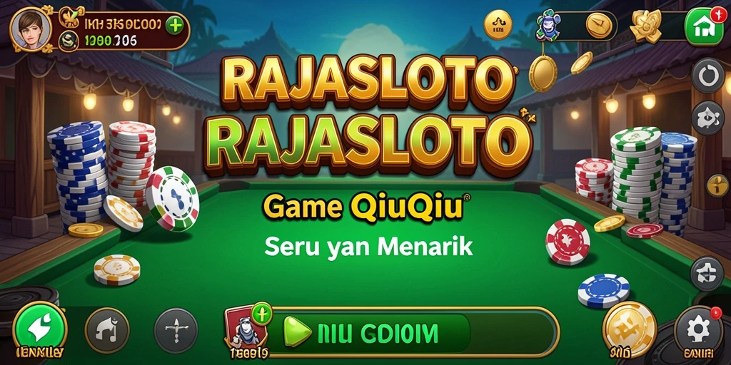 Tampilan utama gameplay RAJASLOTO dengan suasana QiuQiu.