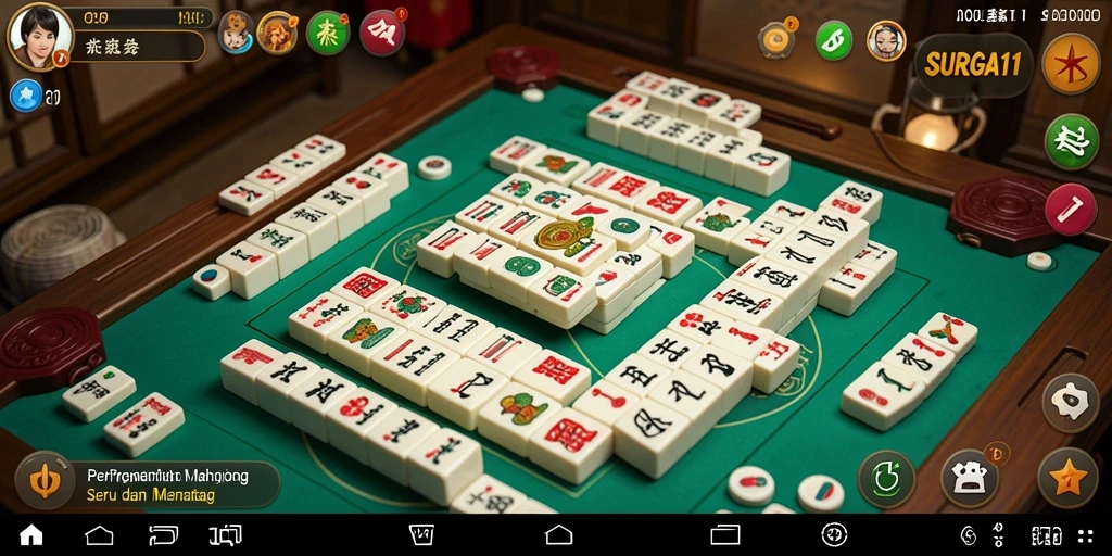Tampilan screenshot <strong>SURGA11</strong> menampilkan gameplay Mahjong yang menarik.