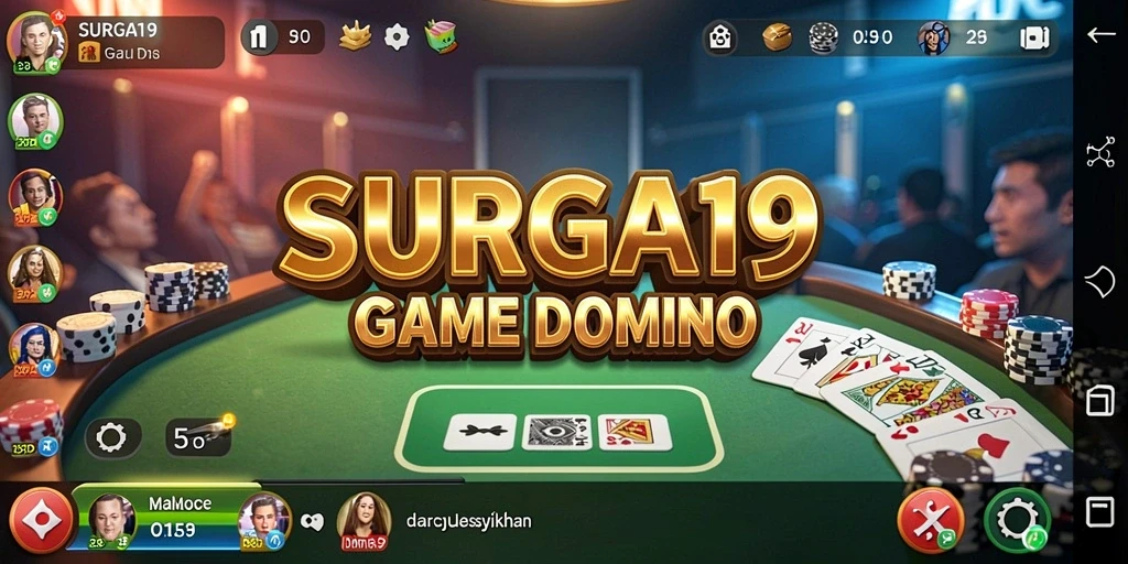 Screenshot SURGA19 menunjukkan gameplay seru dan menegangkan di permainan domino.